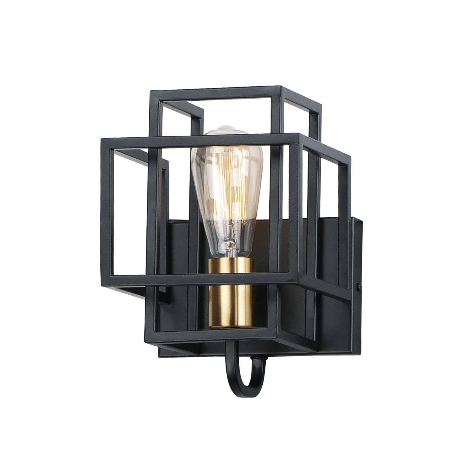 Maxim - 10241BKSBR - One Light Wall Sconce - Liner - Black / Satin Brass