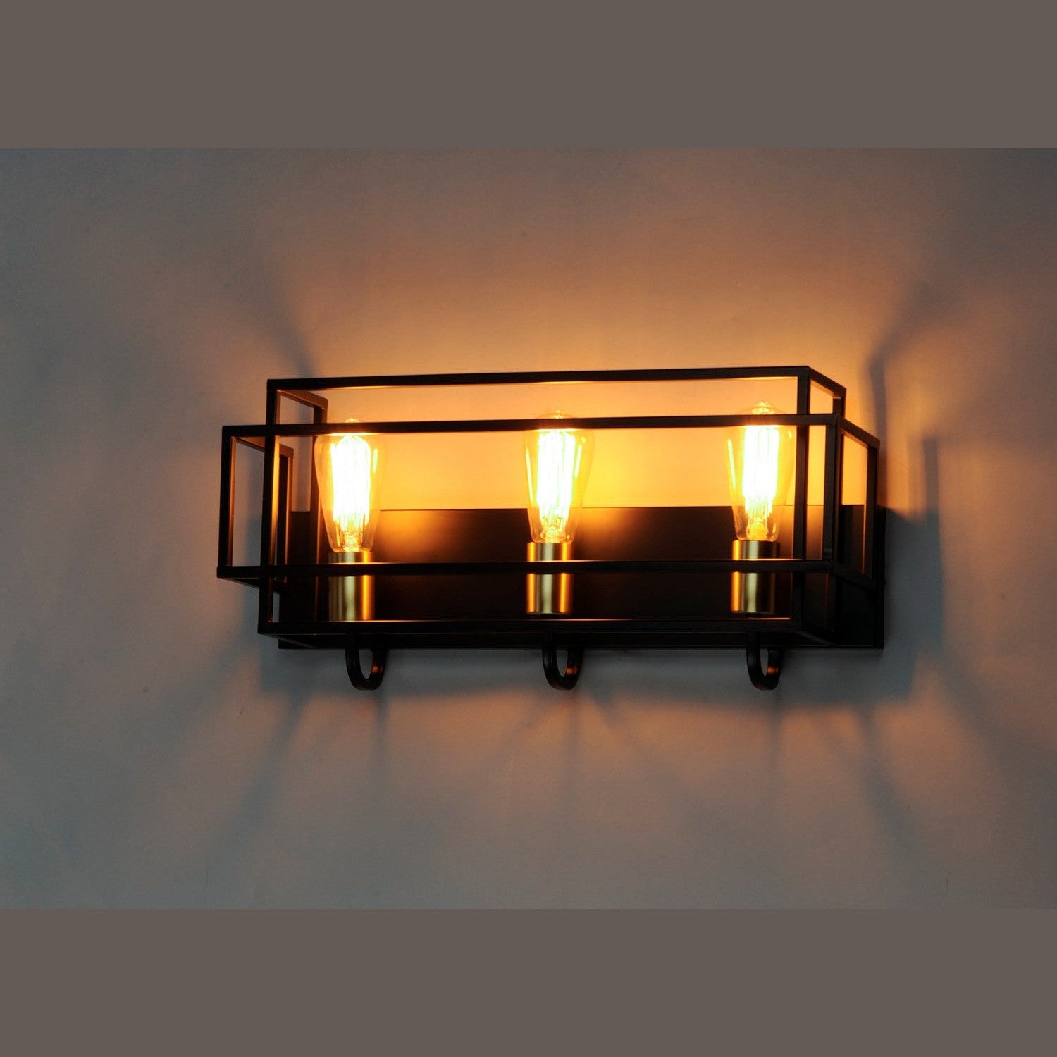 Maxim - 10243BKSBR - Three Light Bath Vanity - Liner - Black / Satin Brass