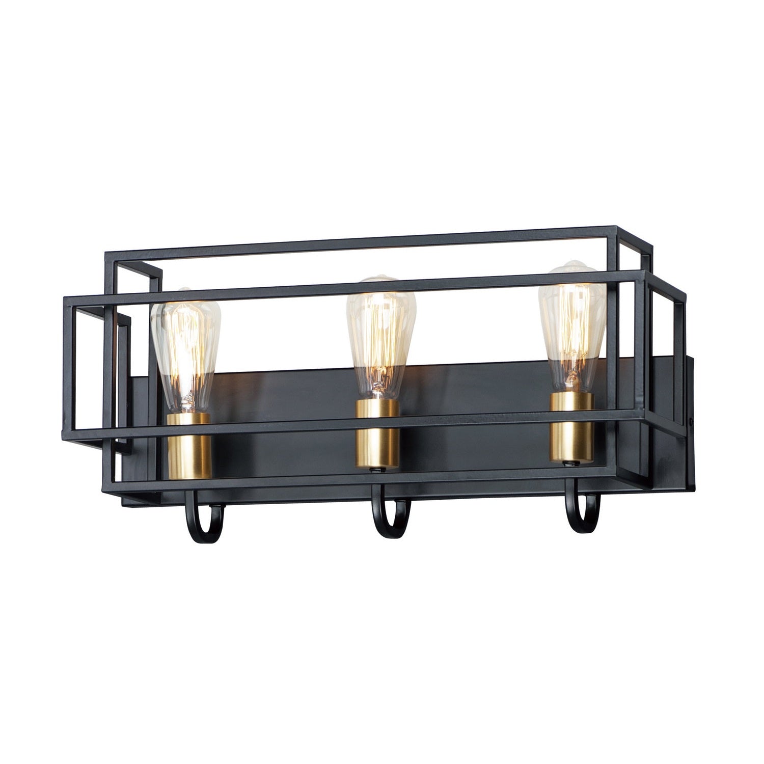 Maxim - 10243BKSBR - Three Light Bath Vanity - Liner - Black / Satin Brass