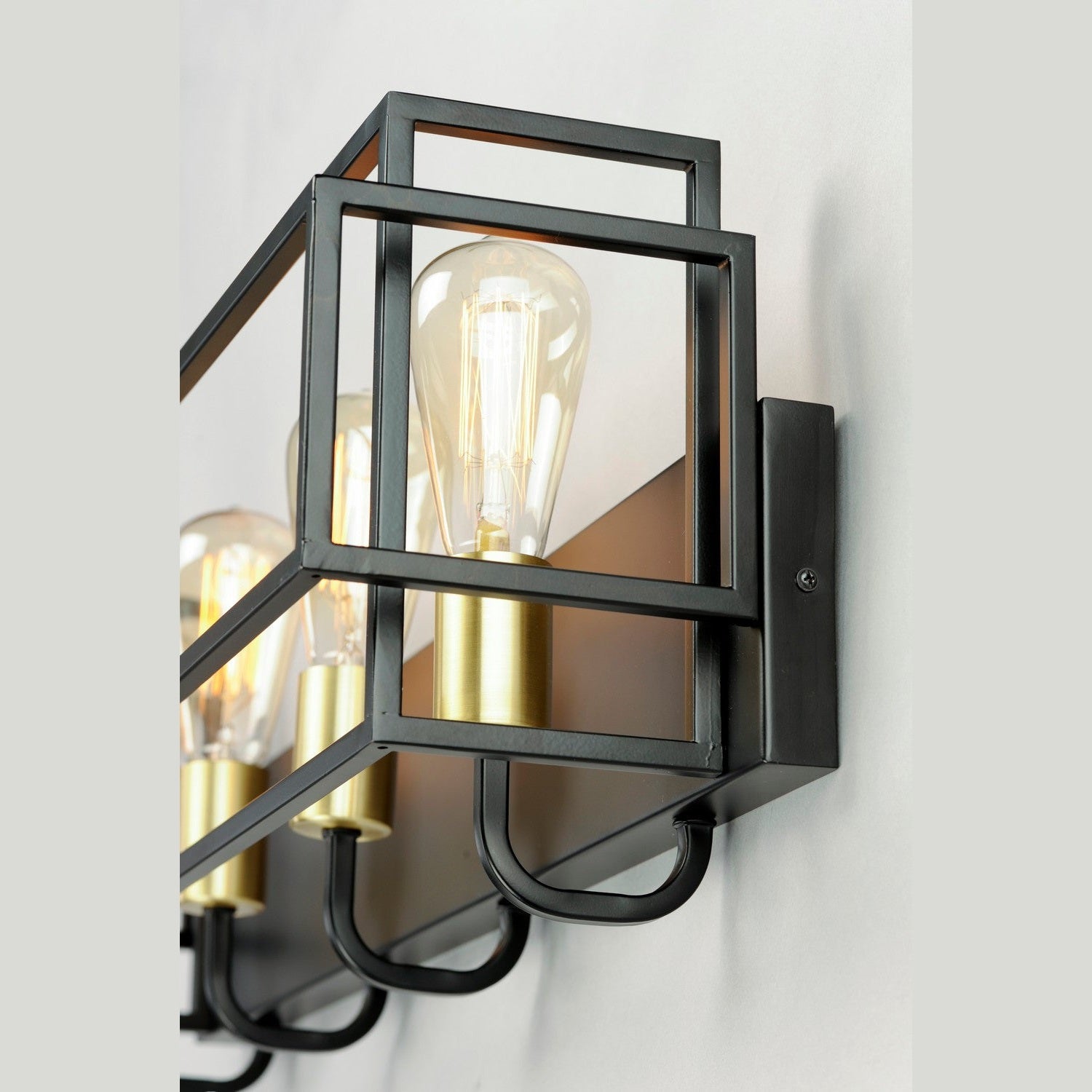 Maxim - 10244BKSBR - Four Light Bath Vanity - Liner - Black / Satin Brass