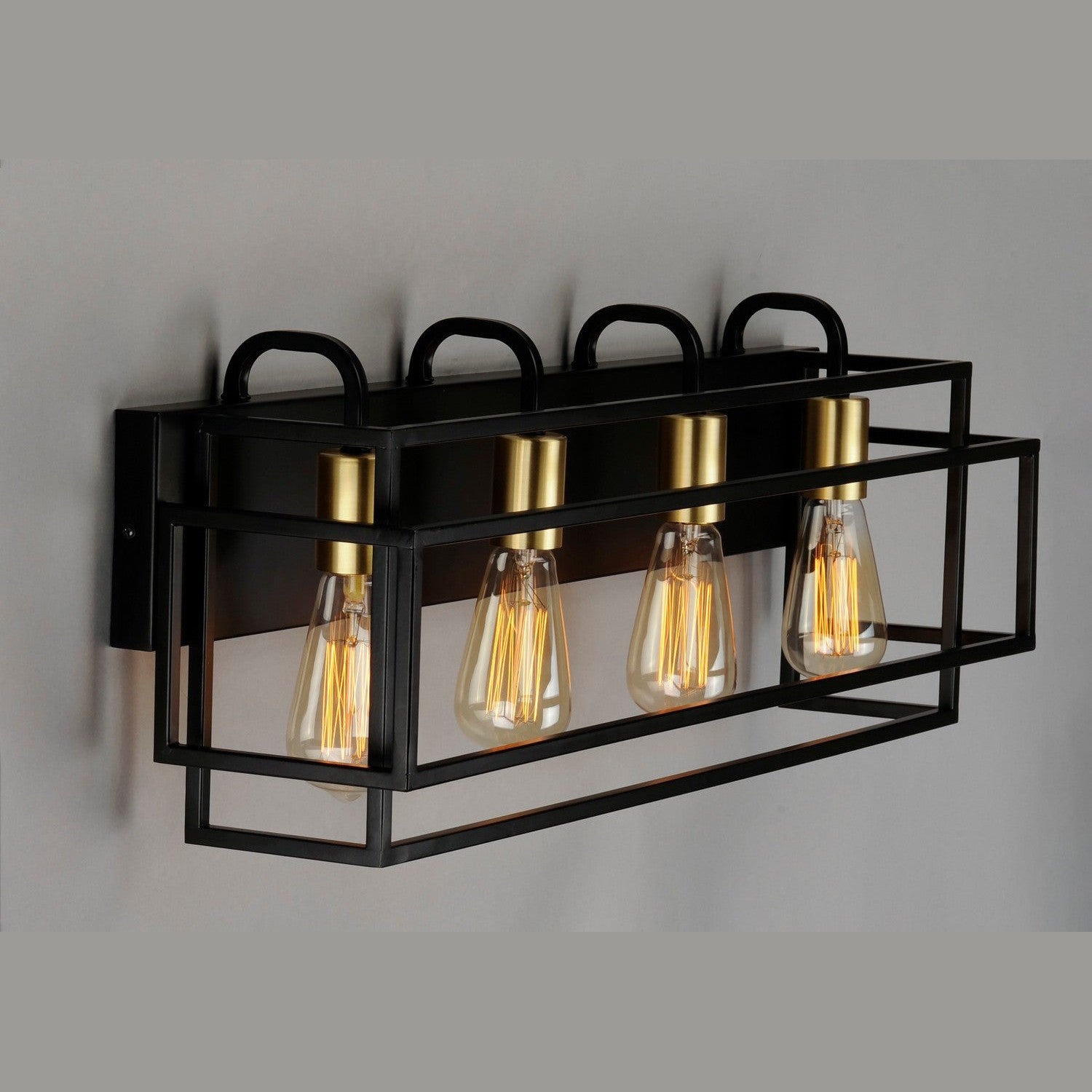 Maxim - 10244BKSBR - Four Light Bath Vanity - Liner - Black / Satin Brass