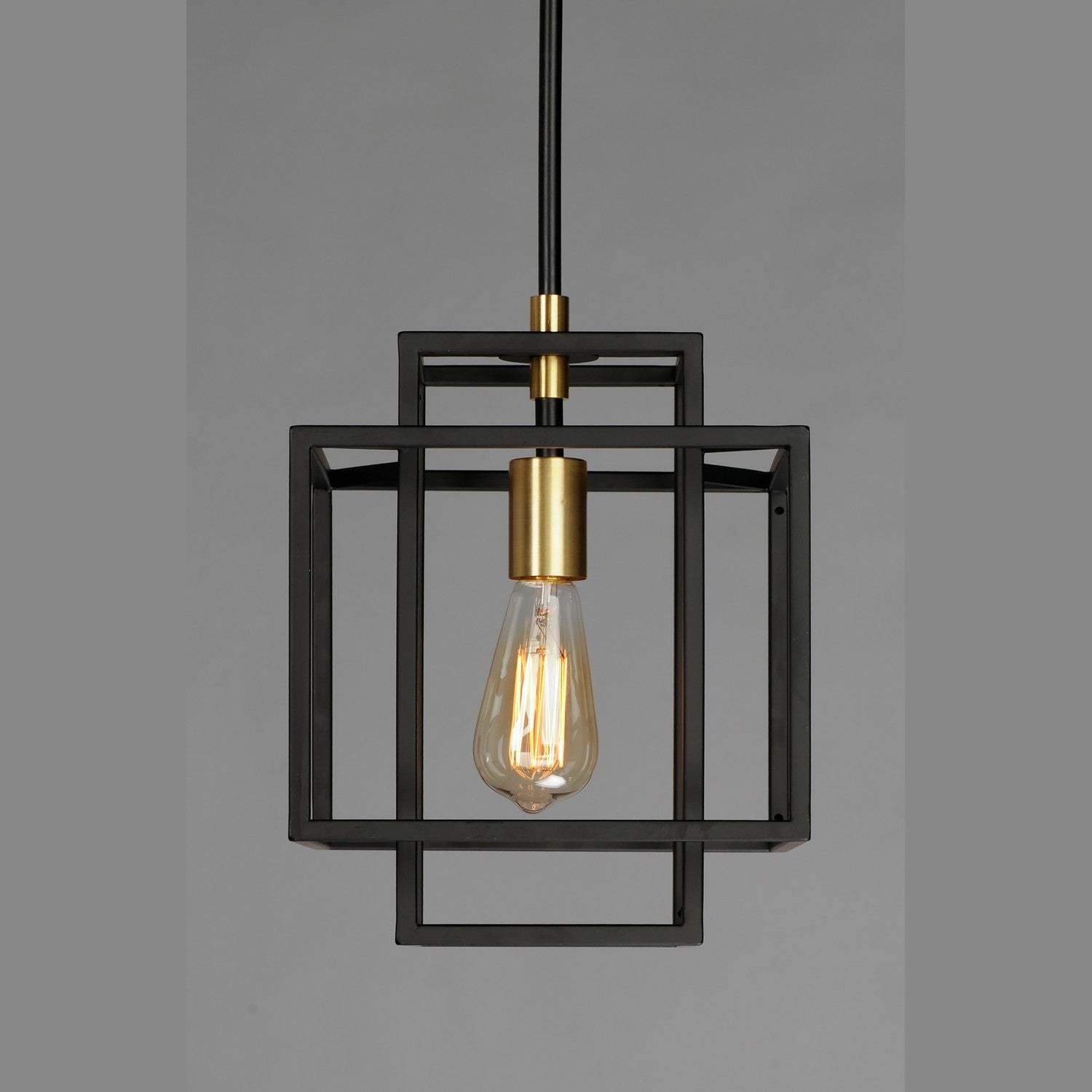 Maxim - 10246BKSBR - One Light Pendant - Liner - Black / Satin Brass