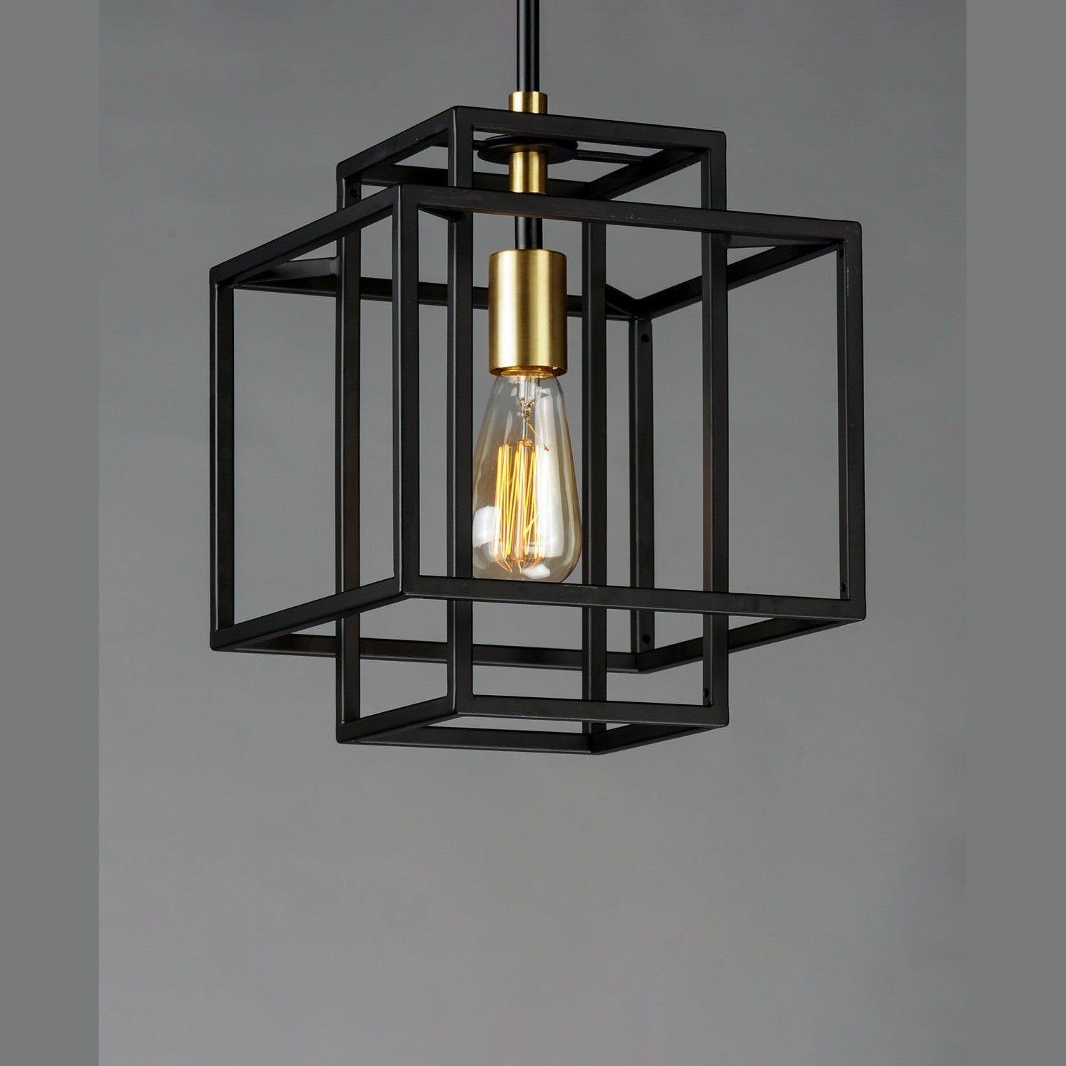 Maxim - 10246BKSBR - One Light Pendant - Liner - Black / Satin Brass