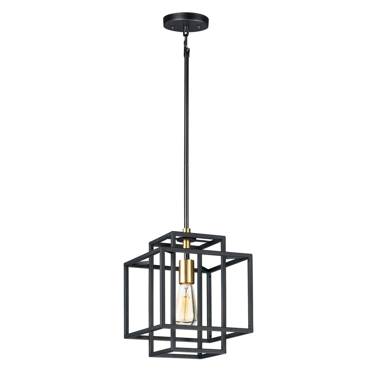 Maxim - 10246BKSBR - One Light Pendant - Liner - Black / Satin Brass