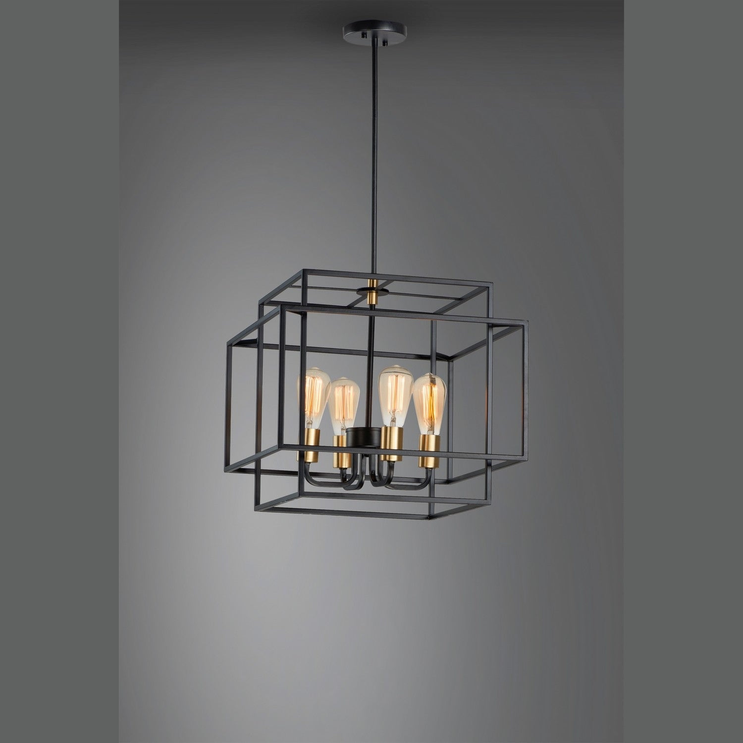 Maxim - 10247BKSBR - Four Light Pendant - Liner - Black / Satin Brass