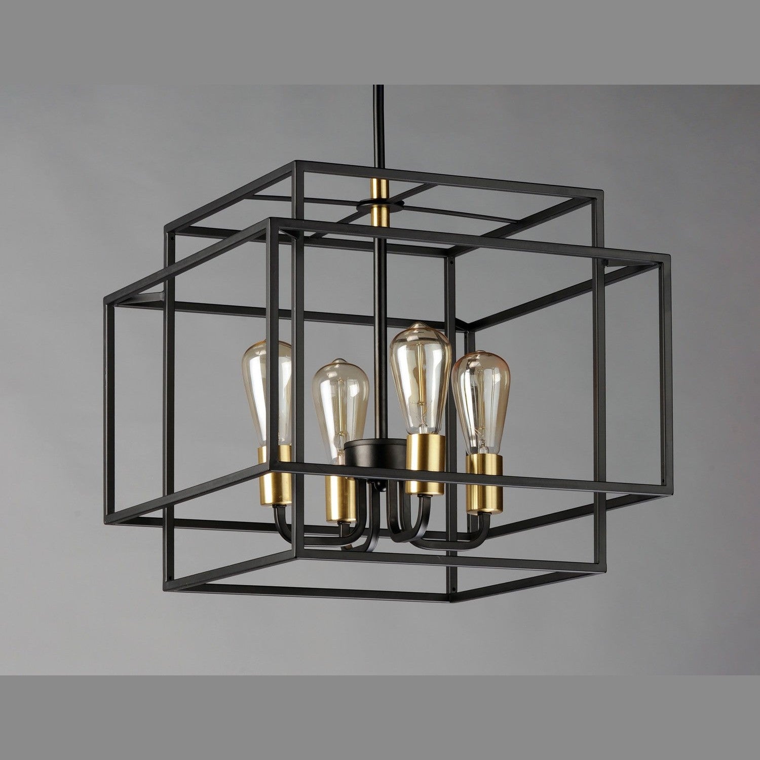 Maxim - 10247BKSBR - Four Light Pendant - Liner - Black / Satin Brass