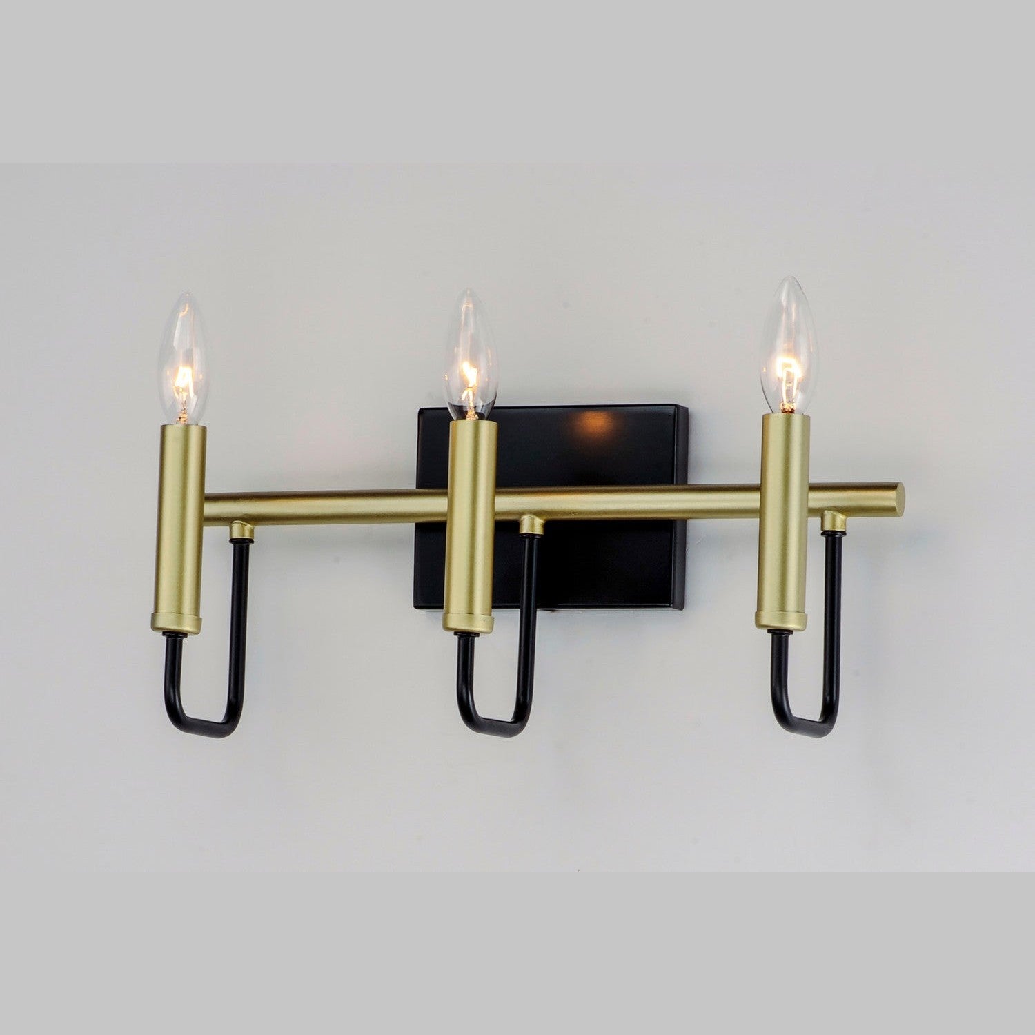 Maxim - 10253BKGLD - Three Light Bath Vanity - Sullivan - Black / Gold