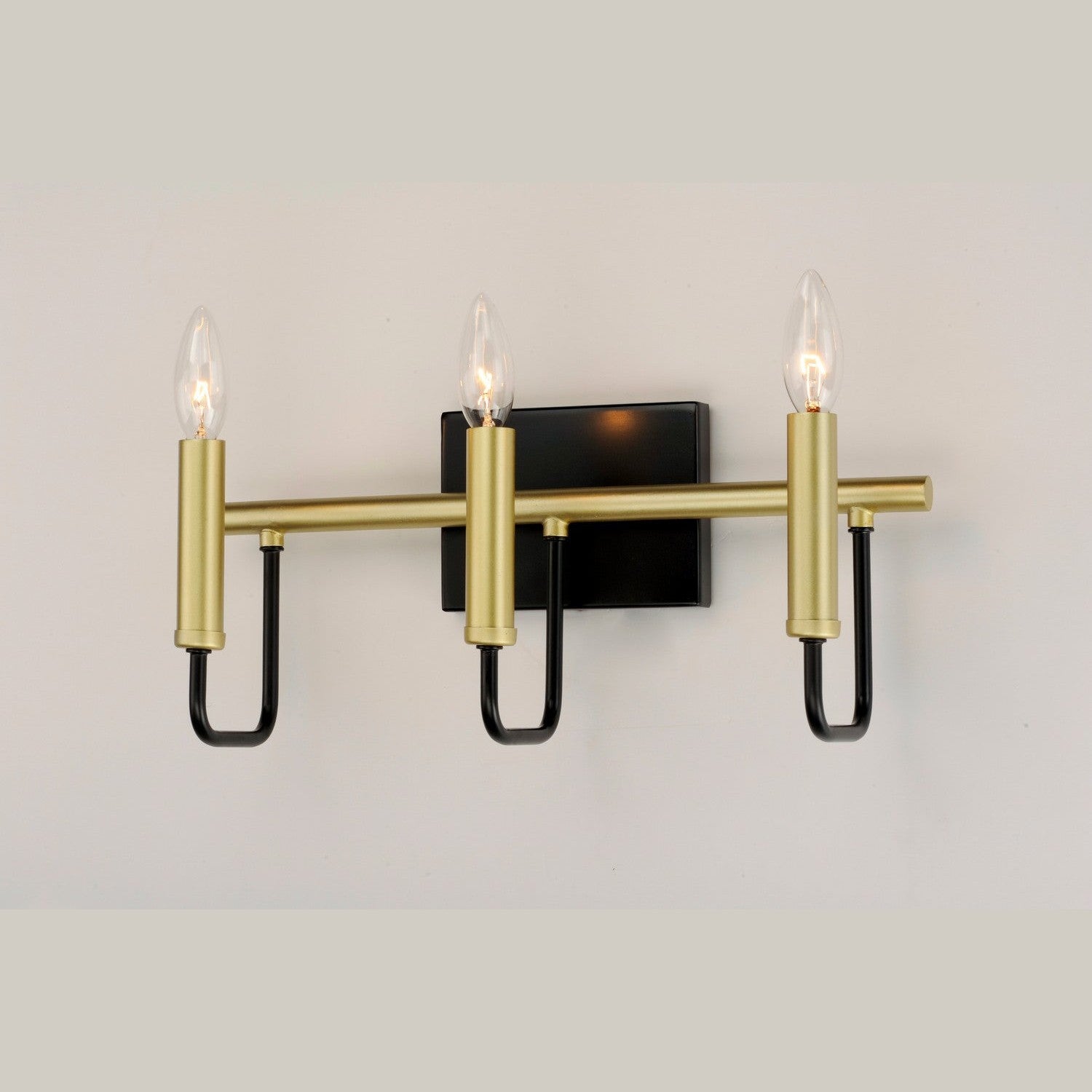Maxim - 10253BKGLD - Three Light Bath Vanity - Sullivan - Black / Gold