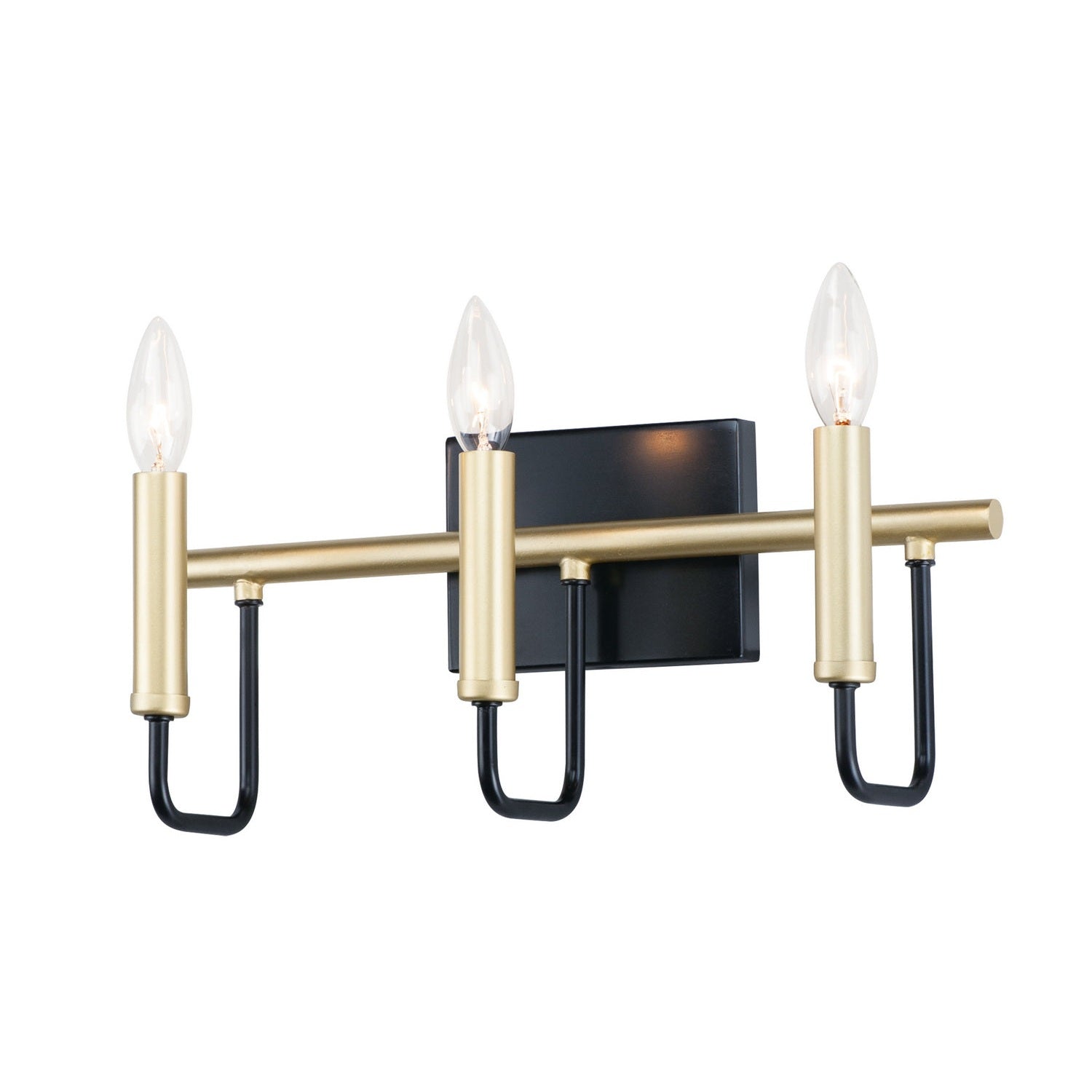 Maxim - 10253BKGLD - Three Light Bath Vanity - Sullivan - Black / Gold