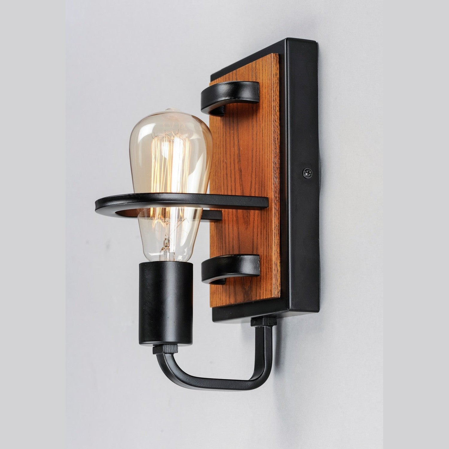 Maxim - 10301BKASB - One Light Wall Sconce - Black Forest - Black / Ashbury