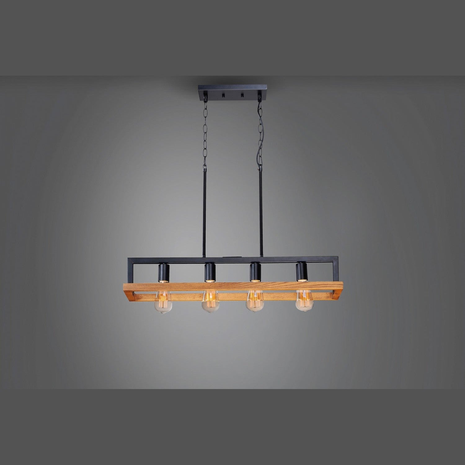 Maxim - 10307BKASB - Four Light Chandelier - Black Forest - Black / Ashbury