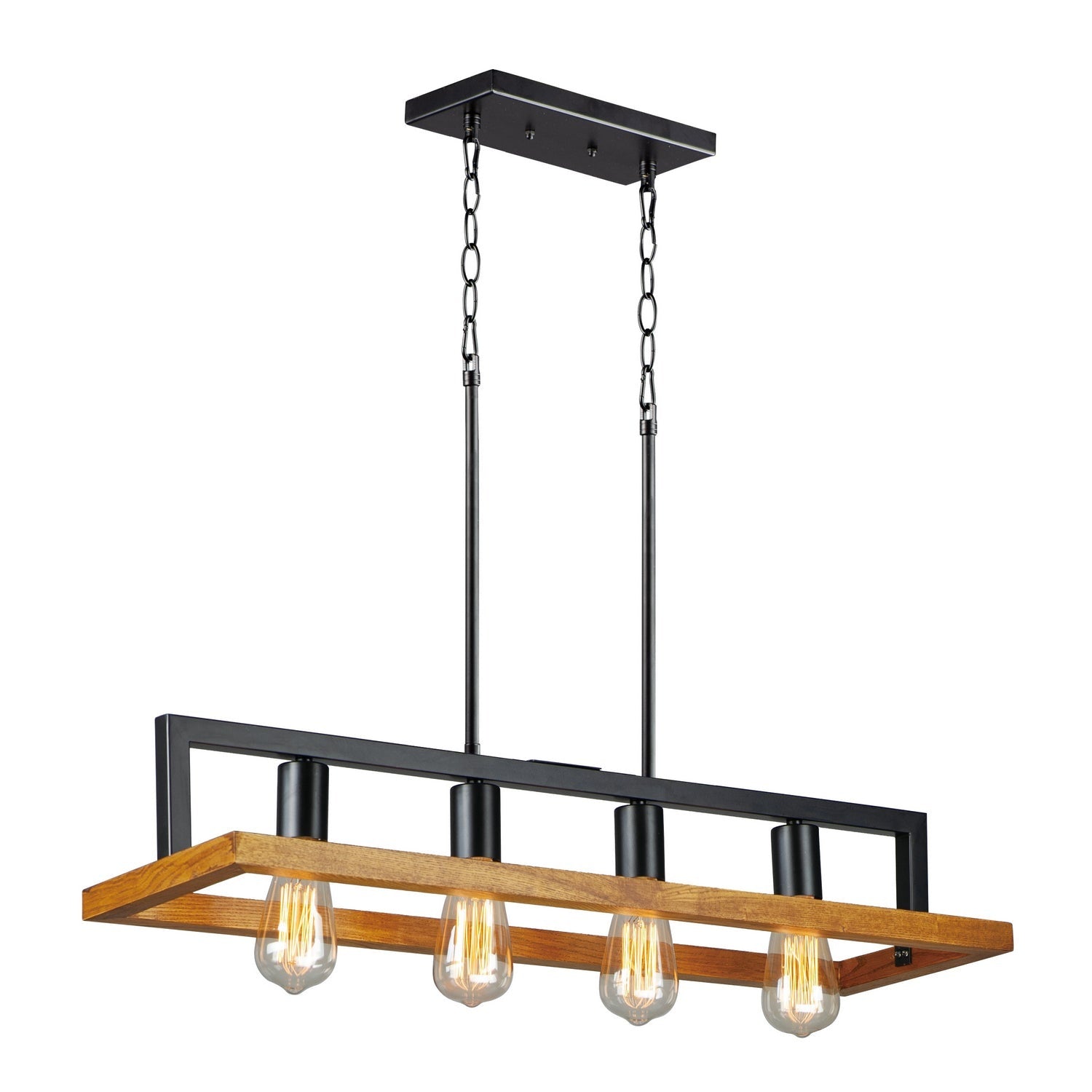 Maxim - 10307BKASB - Four Light Chandelier - Black Forest - Black / Ashbury