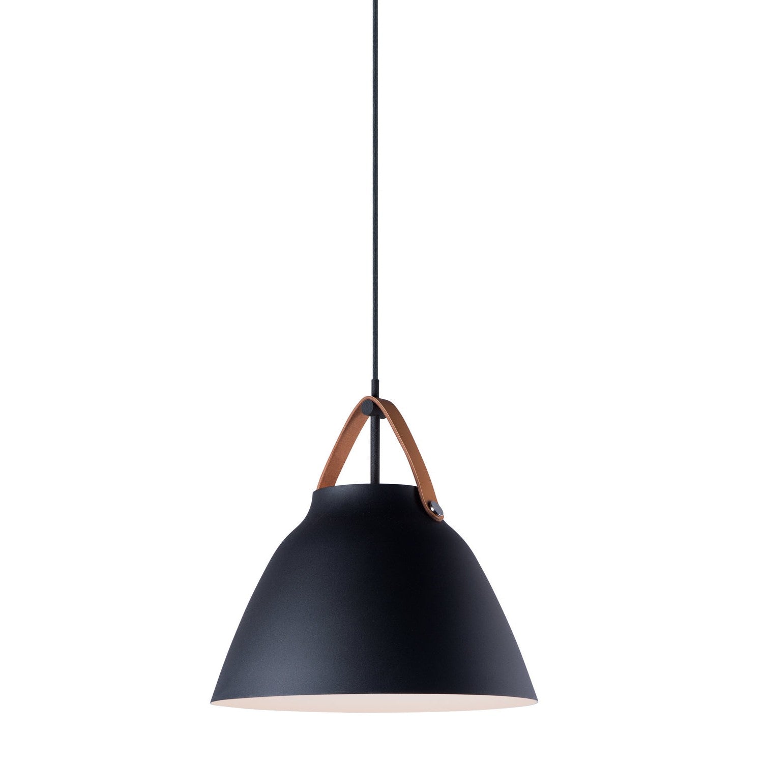 Maxim - 11356TNBK - One Light Pendant - Nordic - Tan Leather / Black