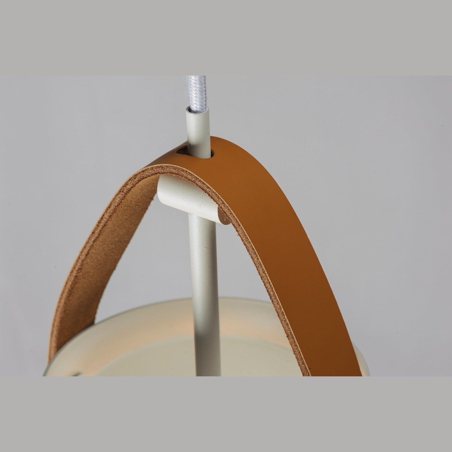 Maxim - 11356TNWT - One Light Pendant - Nordic - Tan Leather / White