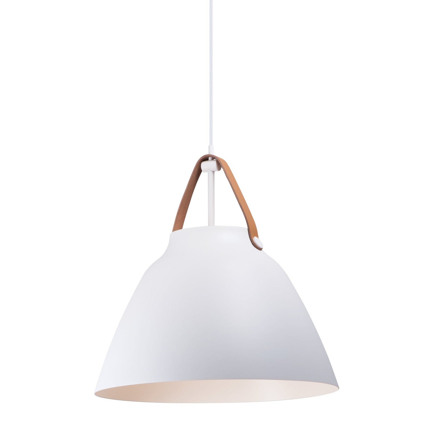 Maxim - 11358TNWT - One Light Pendant - Nordic - Tan Leather / White