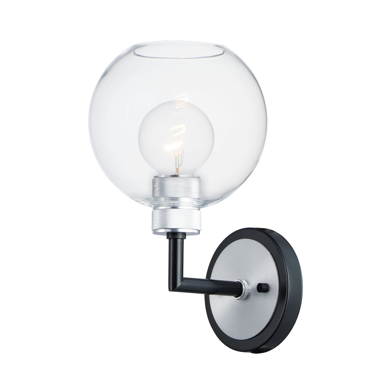 Maxim - 21611CLBKAL - One Light Bath Vanity - Vessel - Black / Brushed Aluminum