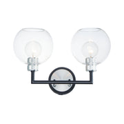 Maxim - 21612CLBKAL - Two Light Wall Sconce - Vessel - Black / Brushed Aluminum