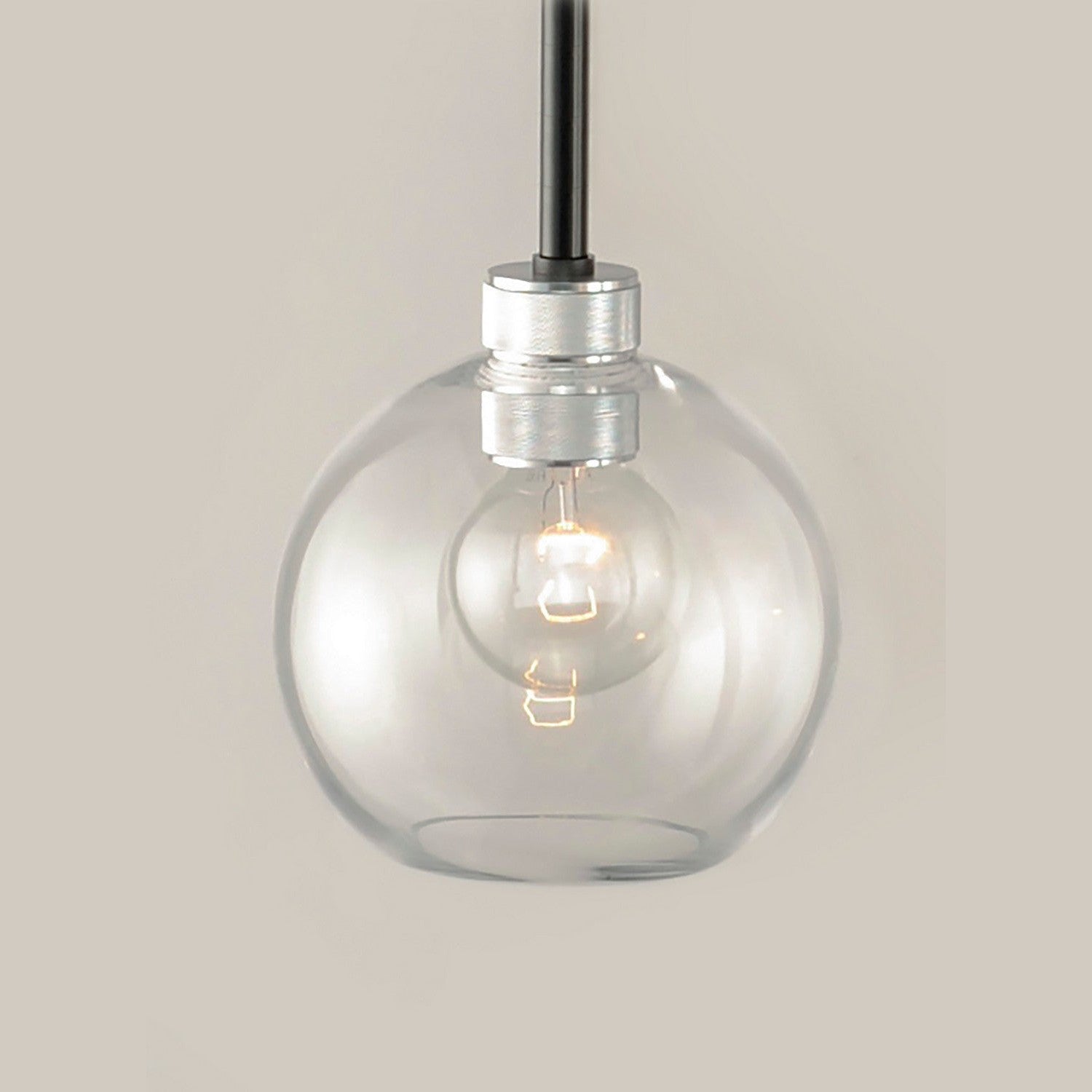 Maxim - 21619CLBKAL - One Light Mini Pendant - Vessel - Black / Brushed Aluminum