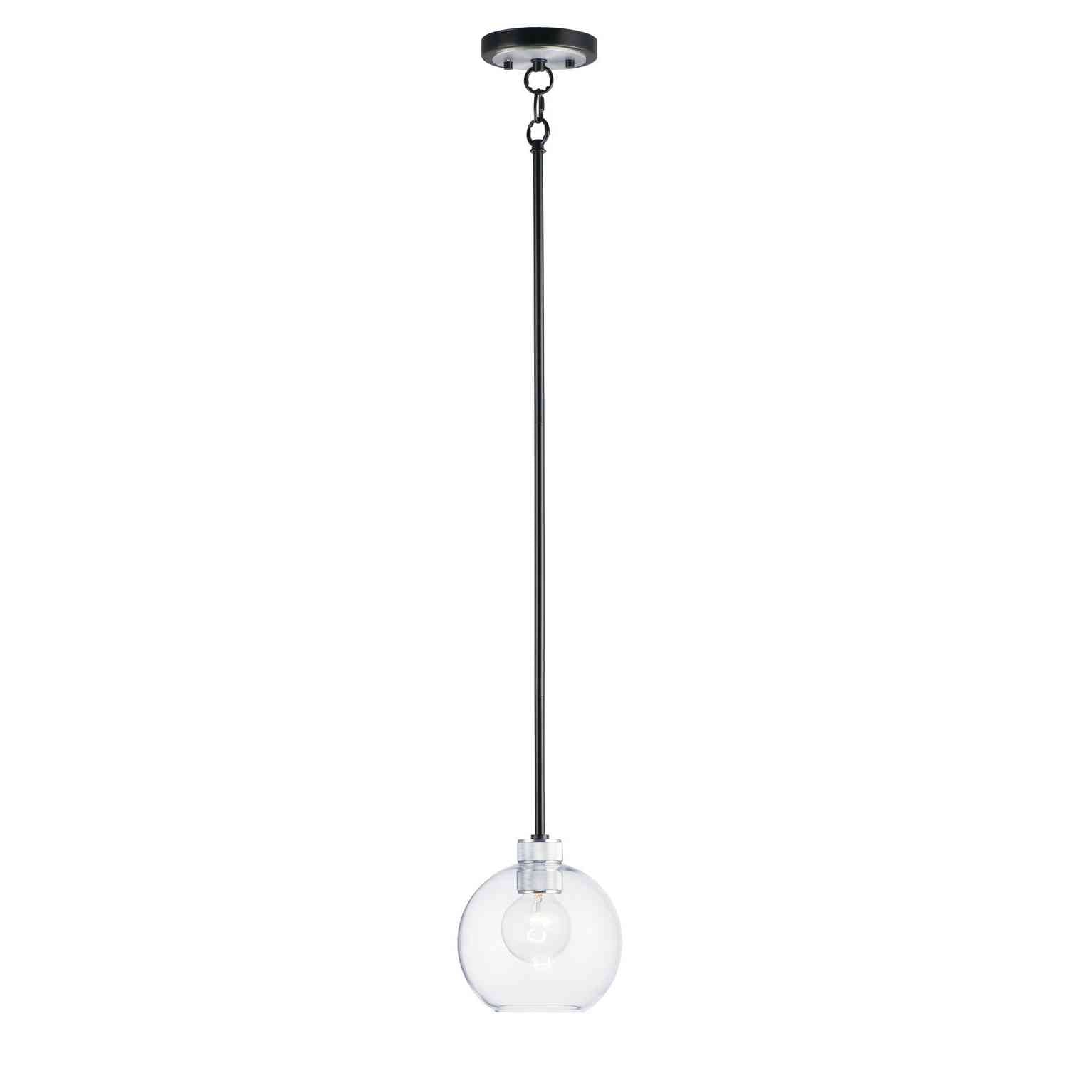 Maxim - 21619CLBKAL - One Light Mini Pendant - Vessel - Black / Brushed Aluminum