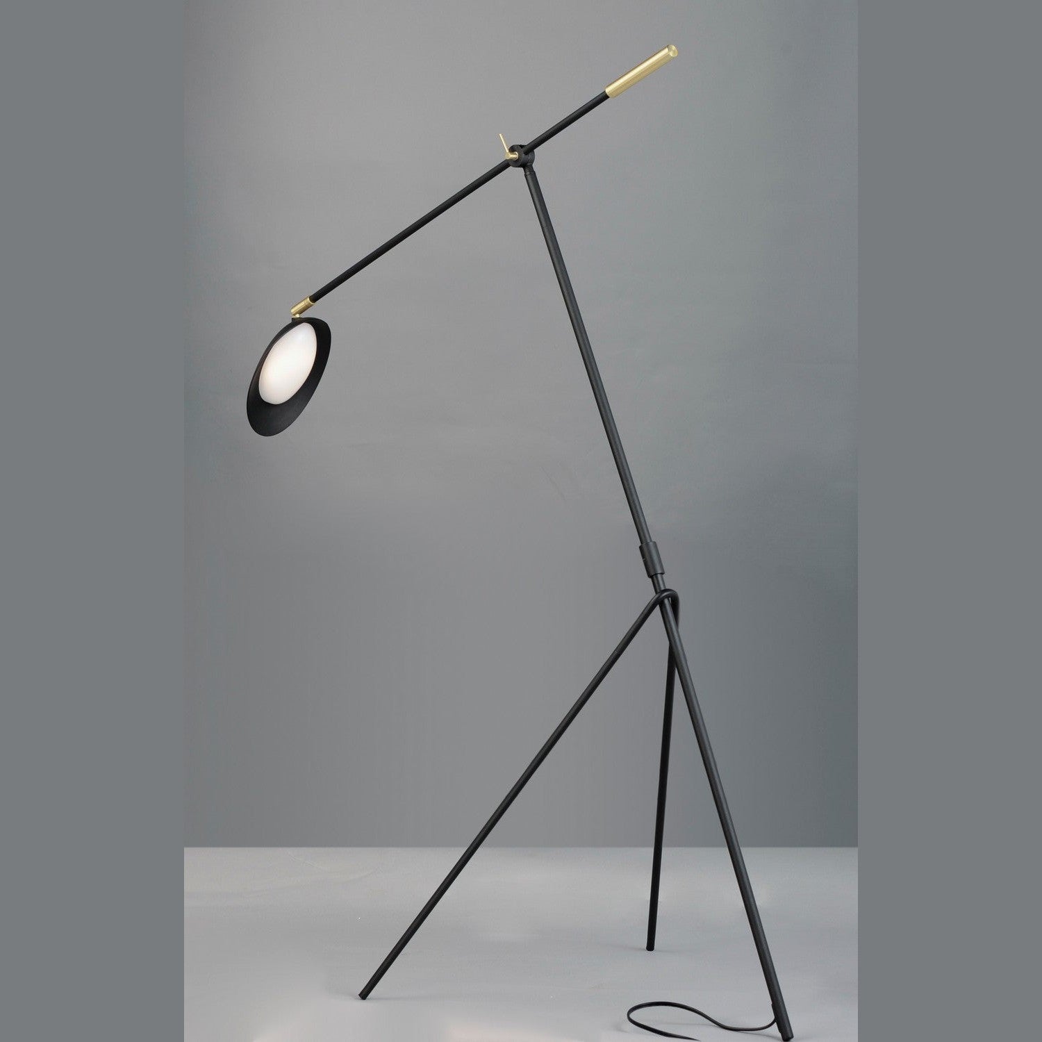 Maxim - 21694BKSBR - LED Floor Lamp - Scan - Black / Satin Brass