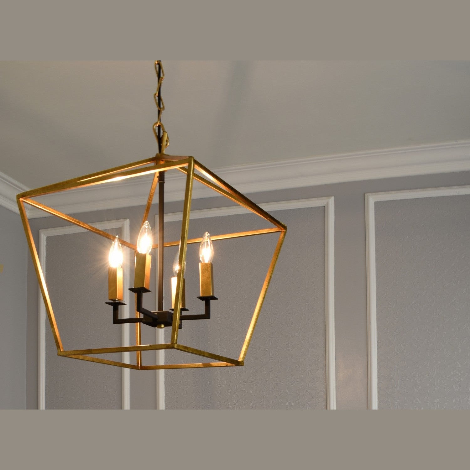 Maxim - 25155GLTXB - Four Light Chandelier - Abode - Gold Leaf / Textured Black