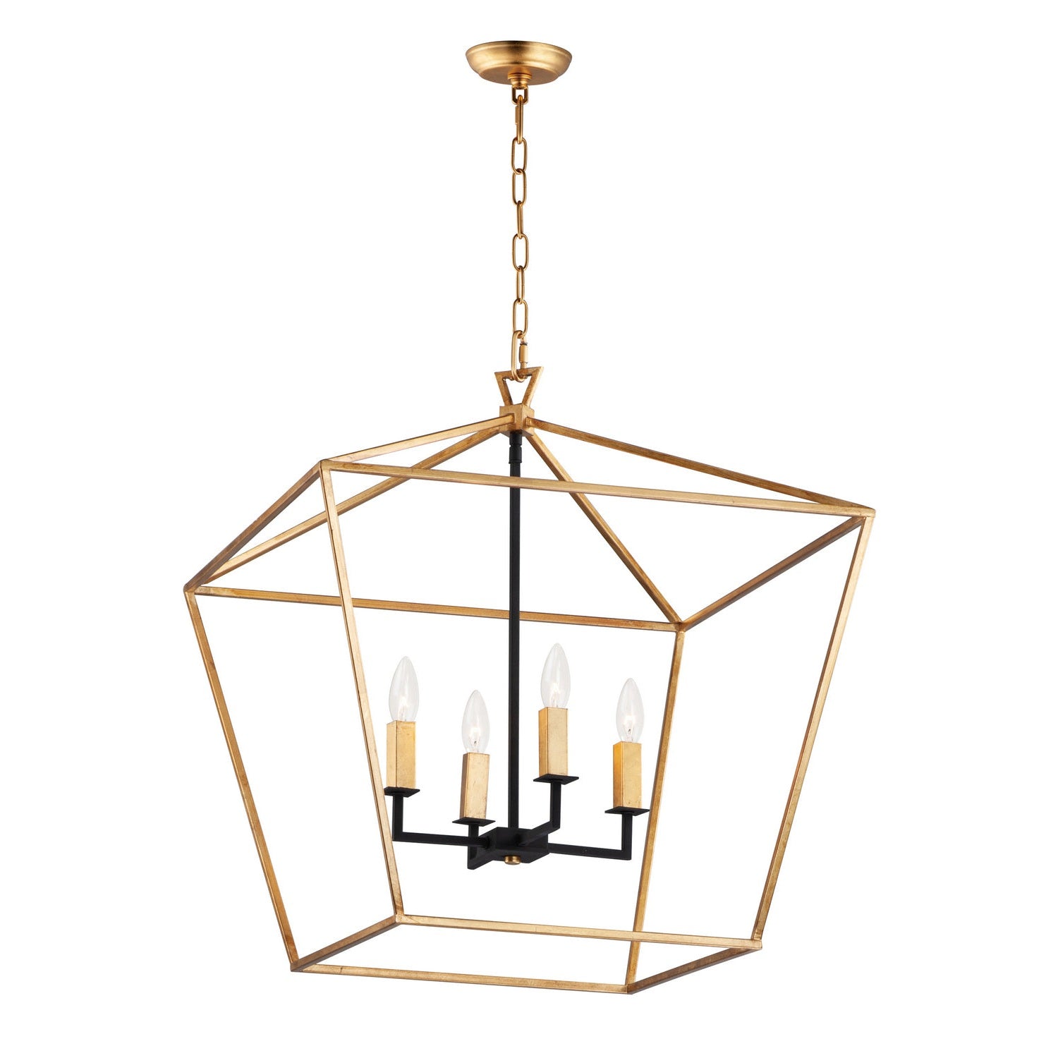 Maxim - 25155GLTXB - Four Light Chandelier - Abode - Gold Leaf / Textured Black