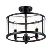 Maxim - 25250CLBK - Three Light Semi Flush Mount - Sentinel - Black