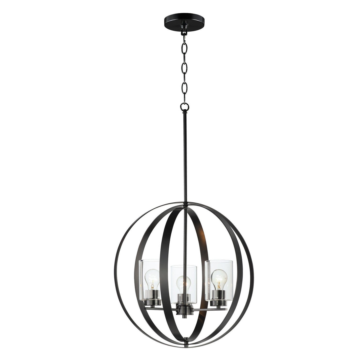 Maxim - 25254CLBK - Three Light Pendant - Sentinel - Black