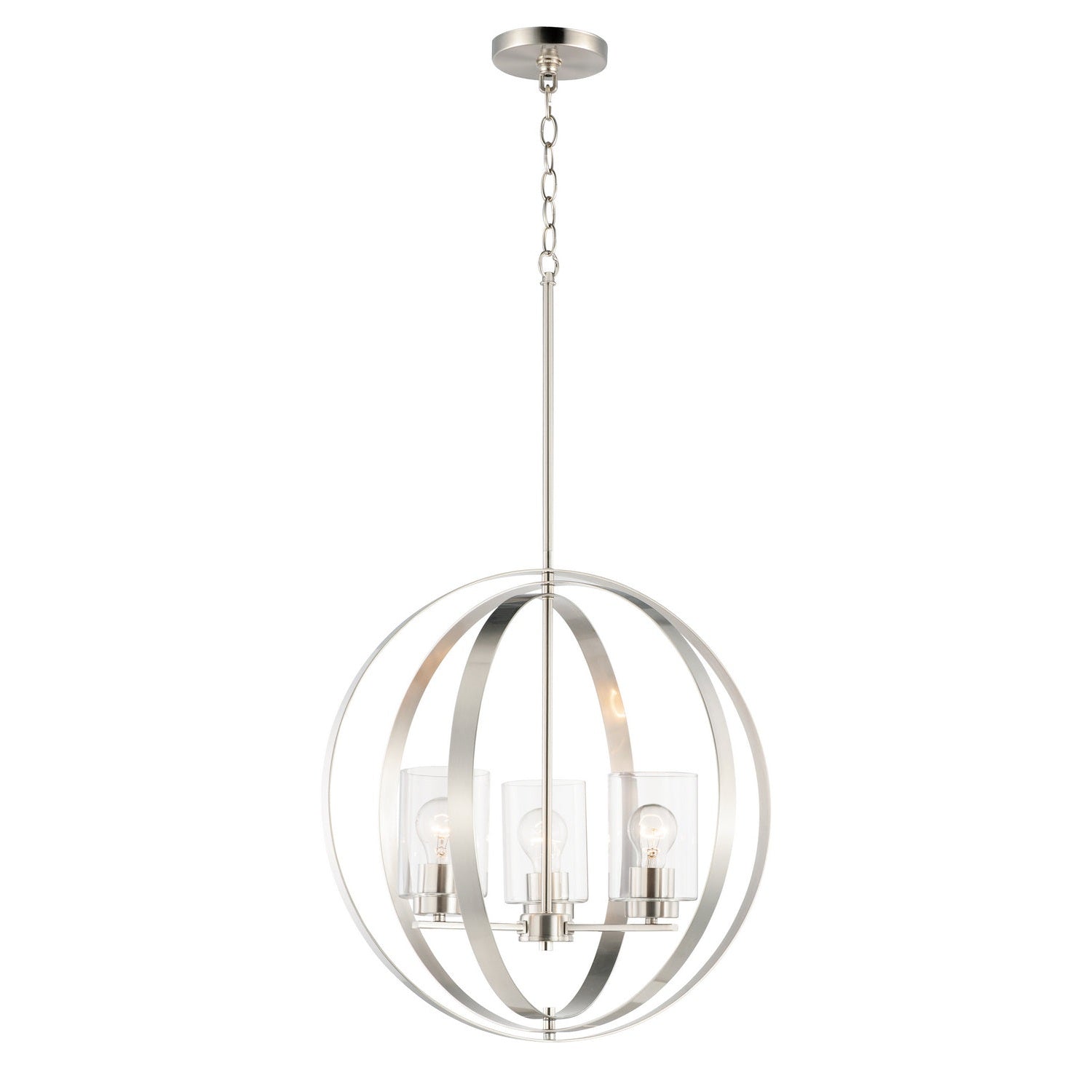 Maxim - 25254CLSN - Three Light Pendant - Sentinel - Satin Nickel