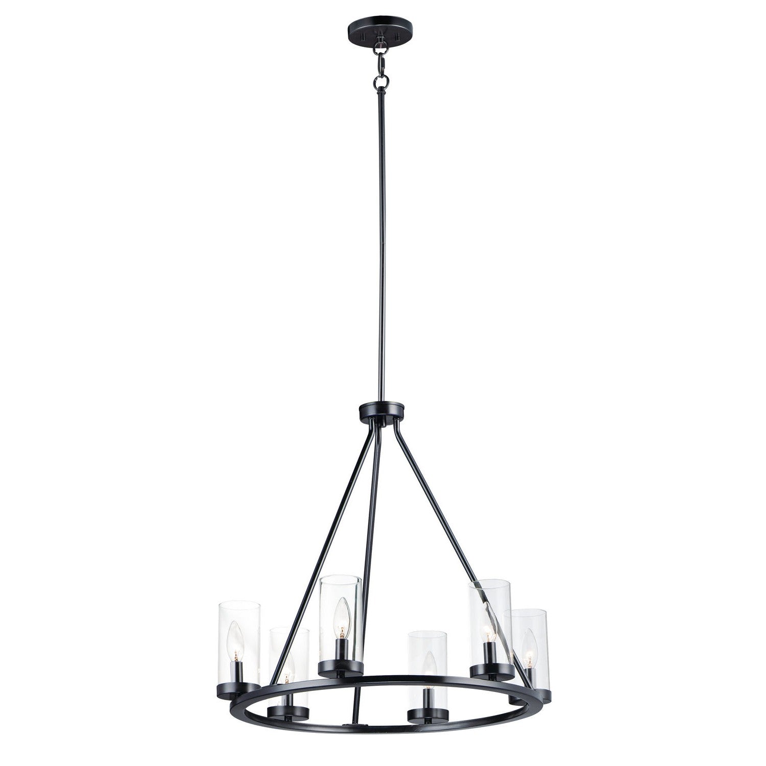 Maxim - 25255CLBK - Six Light Chandelier - Sentinel - Black