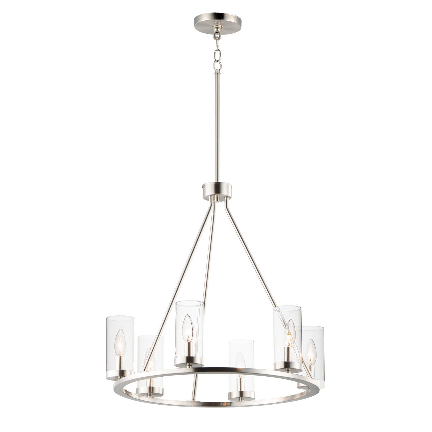 Maxim - 25255CLSN - Six Light Chandelier - Sentinel - Satin Nickel