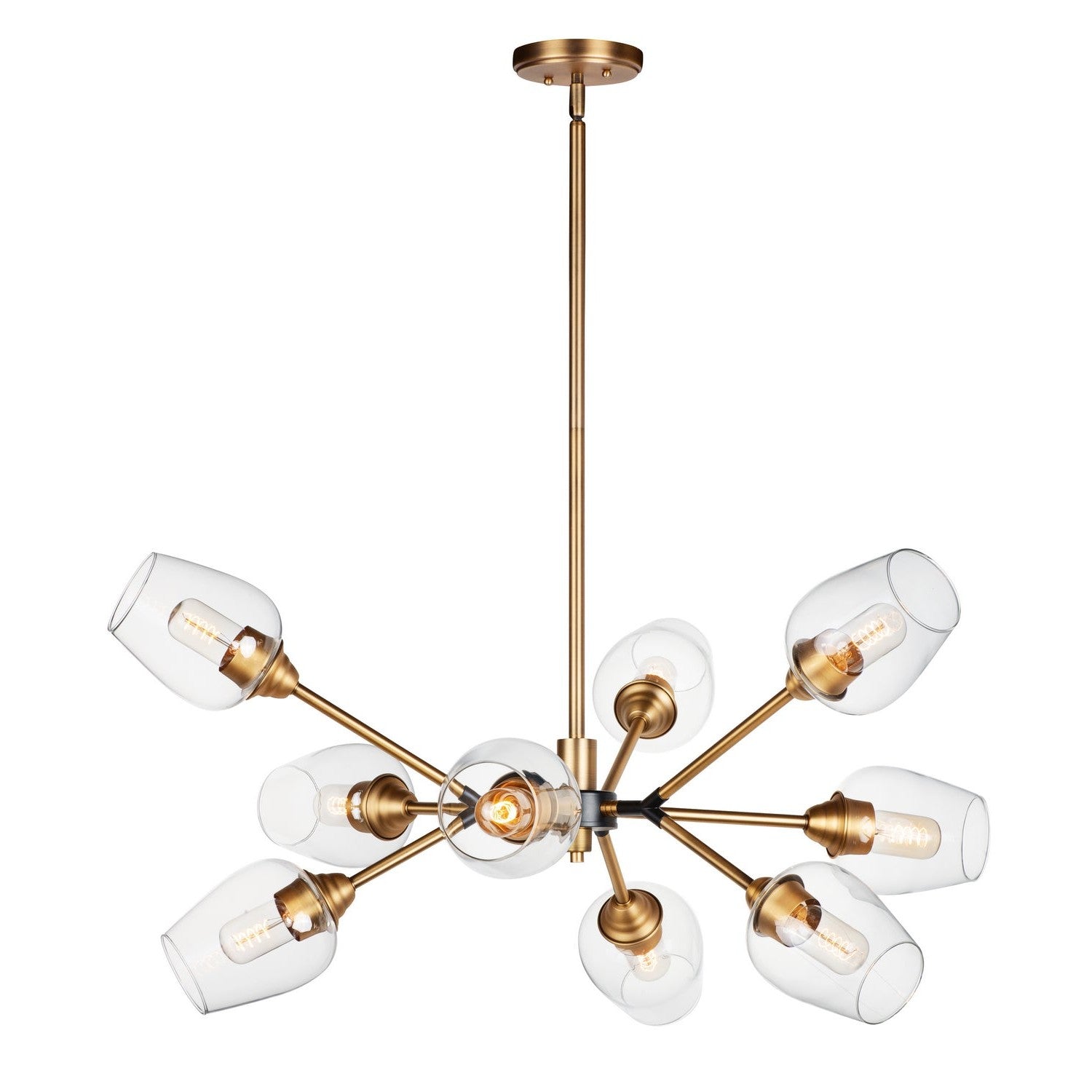 Maxim - 26345CLABBK - LED Chandelier - Savvy - Antique Brass / Black