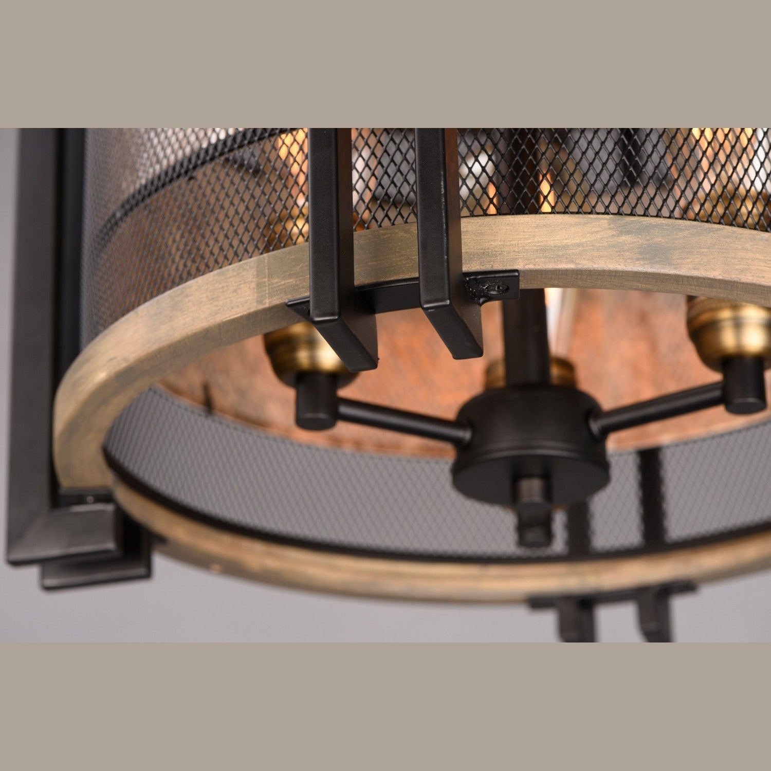 Maxim - 27560BKBWAB - Three Light Flush Mount - Boundry - Black / Barn Wood / Antique Brass