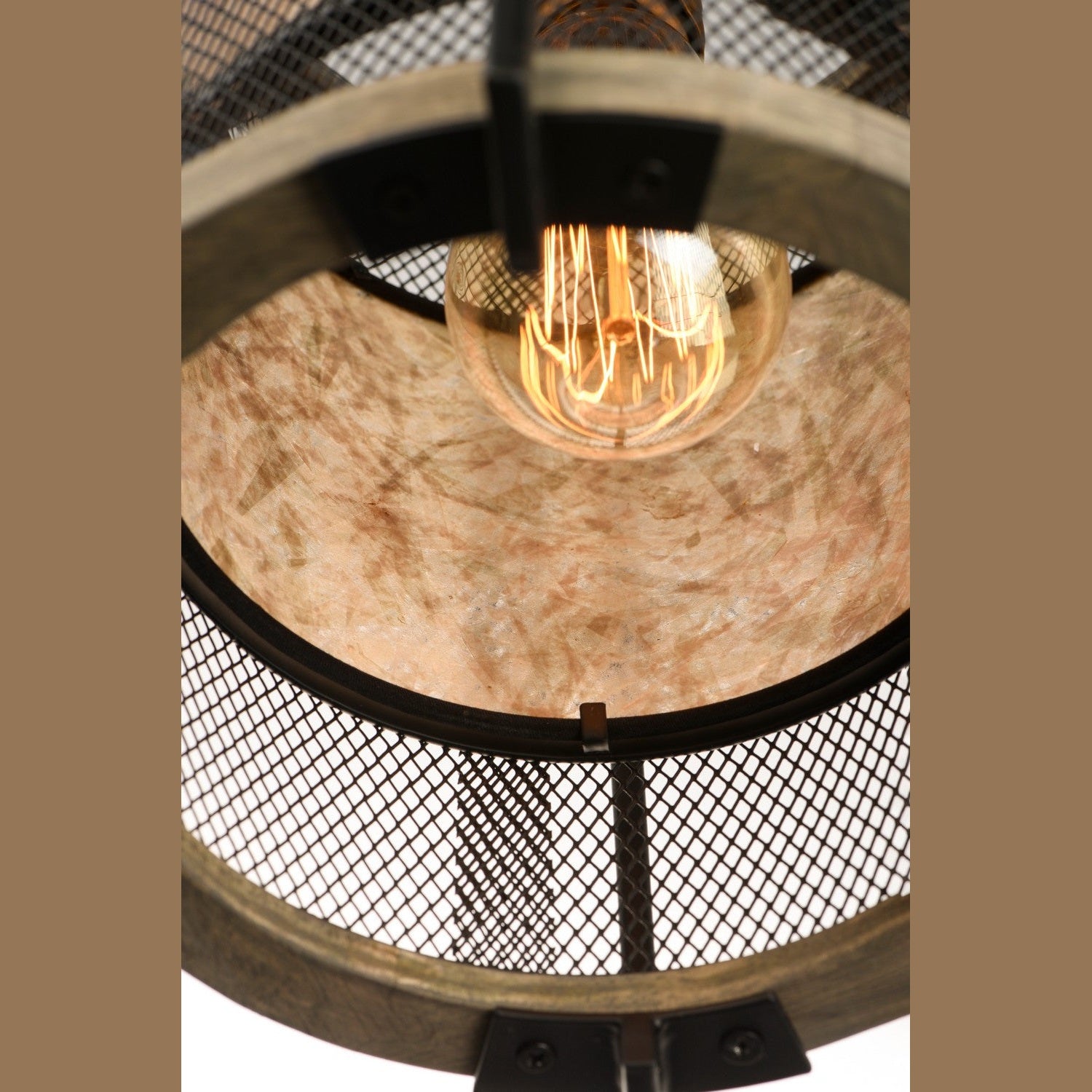 Maxim - 27563BKBWAB - One Light Pendant - Boundry - Black / Barn Wood / Antique Brass