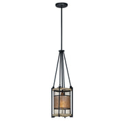 Maxim - 27563BKBWAB - One Light Pendant - Boundry - Black / Barn Wood / Antique Brass