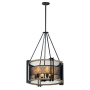 Maxim - 27565BKBWAB - Six Light Chandelier - Boundry - Black / Barn Wood / Antique Brass