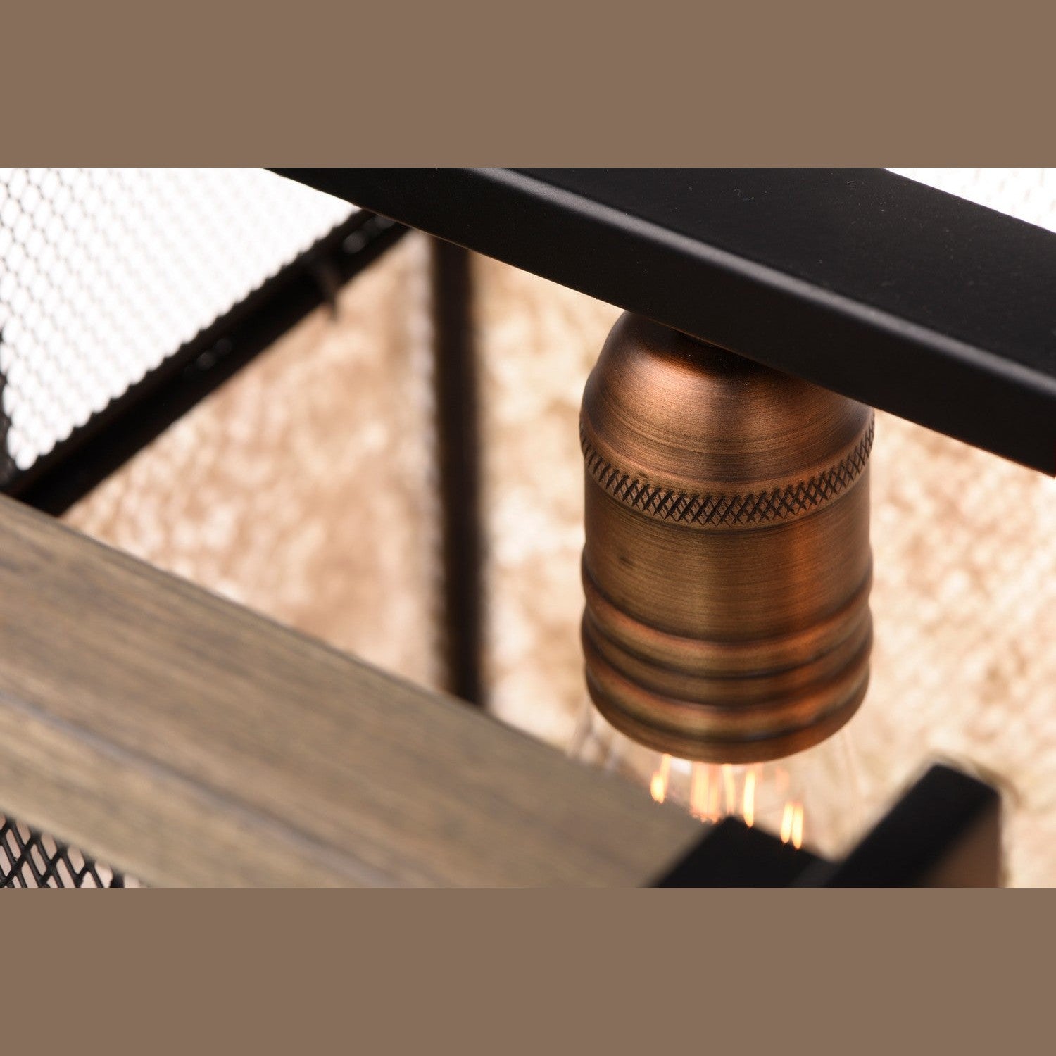 Maxim - 27567BKBWAB - Five Light Linear Pendant - Boundry - Black / Barn Wood / Antique Brass