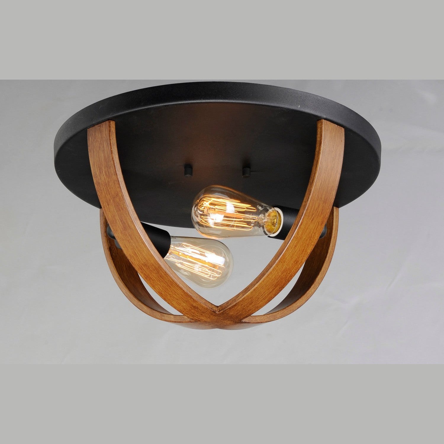 Maxim - 27570APBK - Two Light Flush Mount - Compass - Antique Pecan / Black