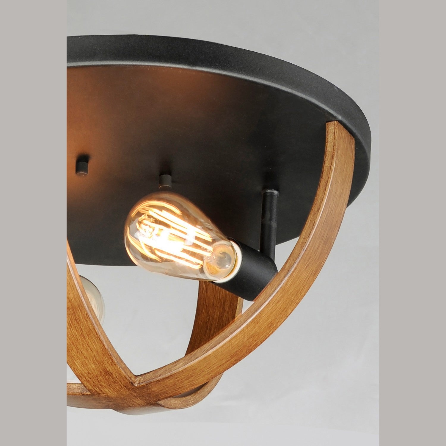 Maxim - 27570APBK - Two Light Flush Mount - Compass - Antique Pecan / Black
