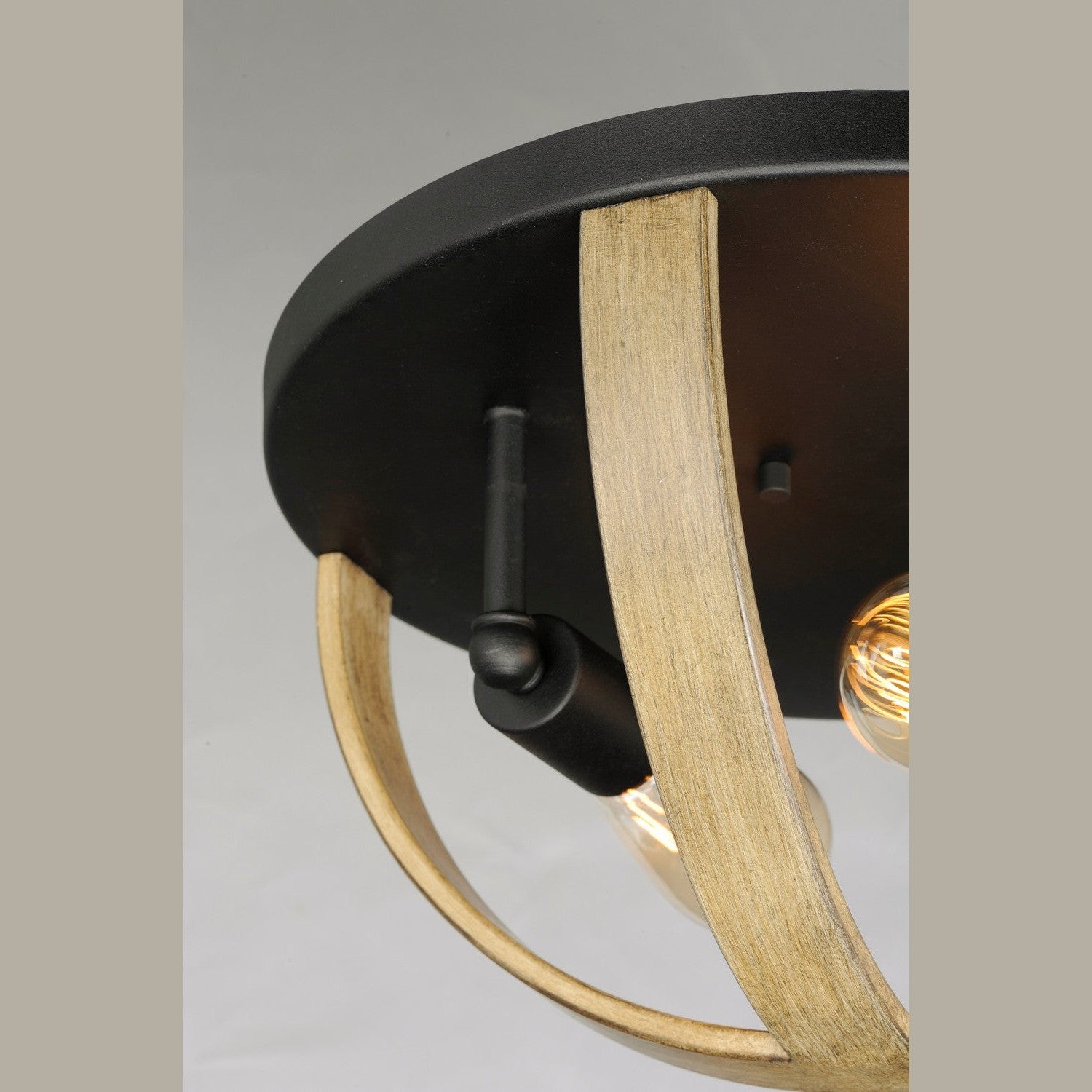 Maxim - 27570BWBK - Two Light Flush Mount - Compass - Barn Wood / Black
