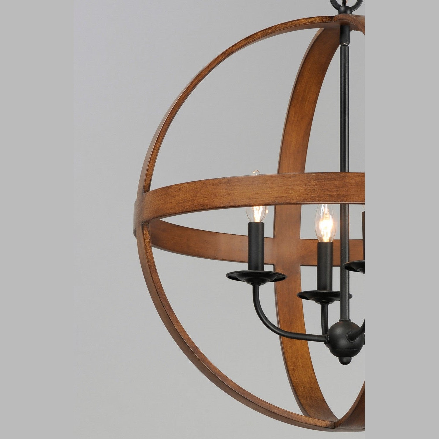 Maxim - 27574APBK - Four Light Pendant - Compass - Antique Pecan / Black