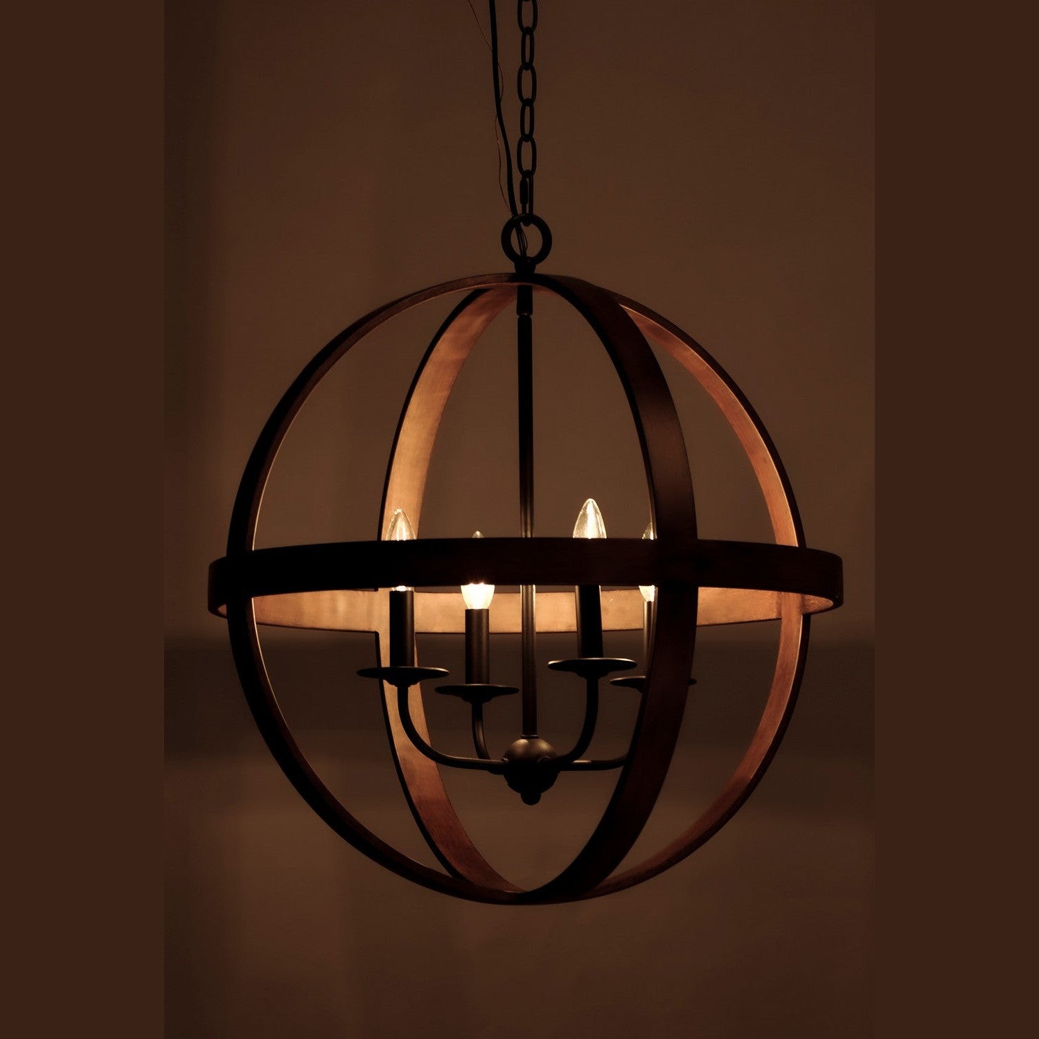 Maxim - 27574APBK - Four Light Pendant - Compass - Antique Pecan / Black