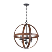 Maxim - 27574APBK - Four Light Pendant - Compass - Antique Pecan / Black
