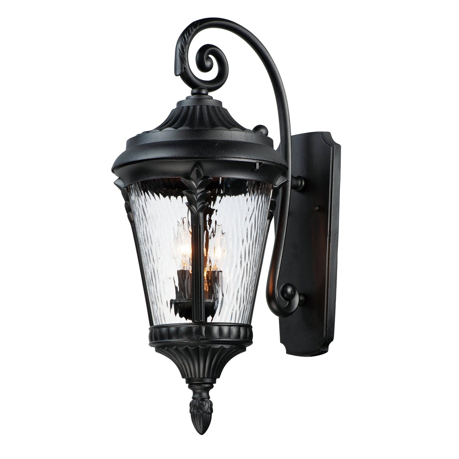 Maxim - 3055WGBK - Three Light Outdoor Wall Lantern - Sentry - Black