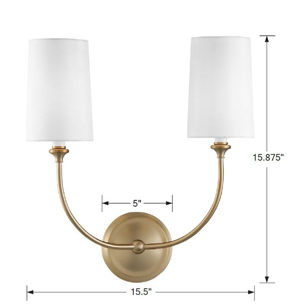 Crystorama - 2242-VG - Two Light Wall Sconce - Sylvan - Vibrant Gold
