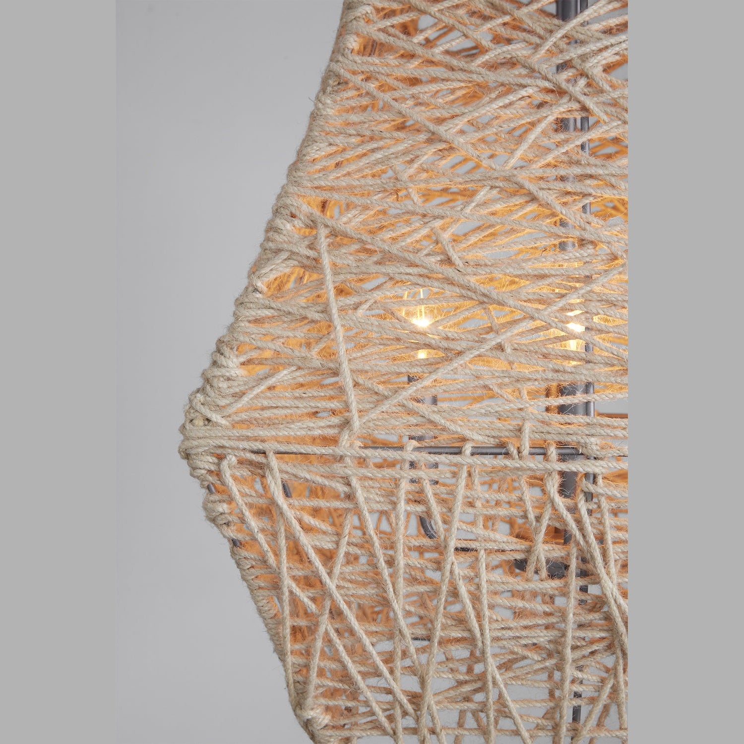 Capital Lighting - 335241NY - Four Light Pendant - Finley - Natural Jute and Grey