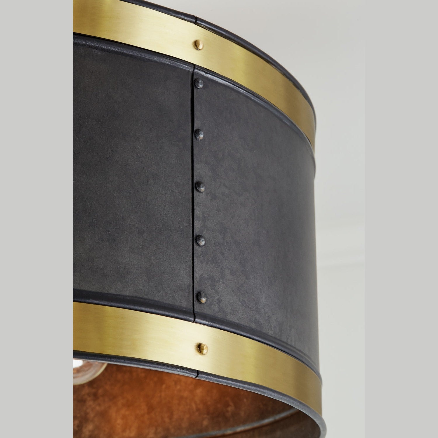 Capital Lighting - 335641GB - Four Light Pendant - Barrow - Galvanized Black and True Brass