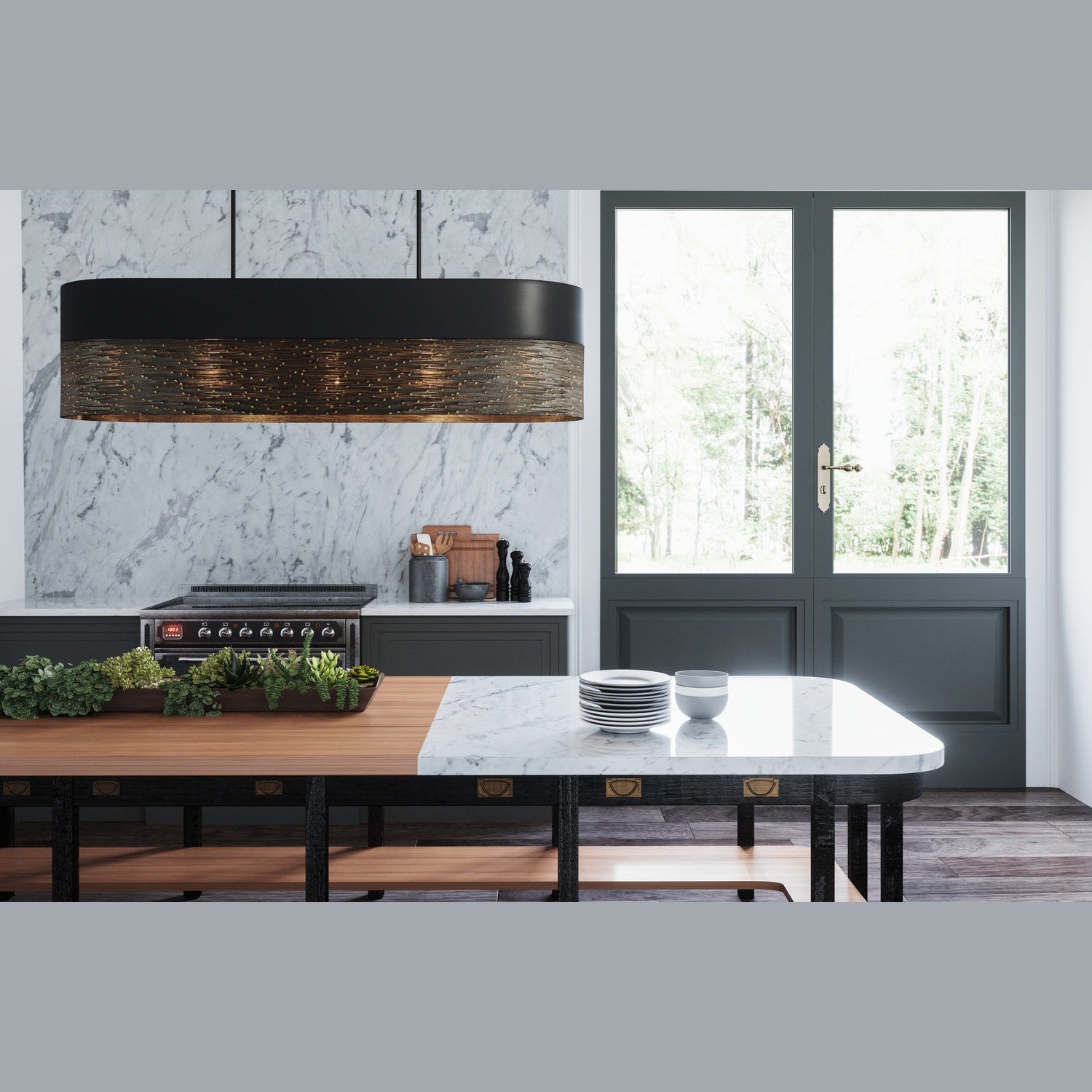 Capital Lighting - 835151GI - Five Light Island Pendant - Sana - Grey Iron