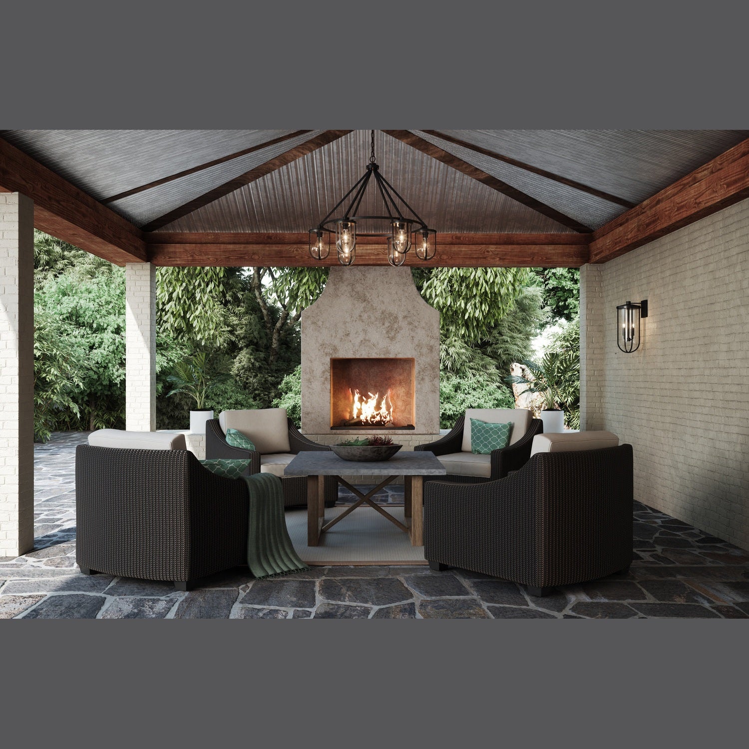 Capital Lighting - 934261BK - Six Light Chandelier - Corbin - Black