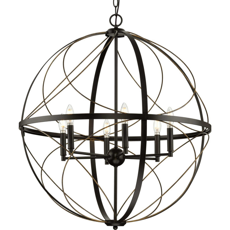 Progress Lighting - P500069-020 - Six Light Pendant - Brandywine - Antique Bronze